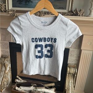 Brandy Melville Gray and Blue Short Sleeve Tee